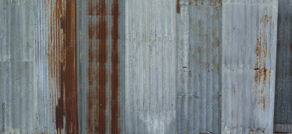 Old zinc wall surface Fence house zinc background Old zinc wall surface Fence house zinc background