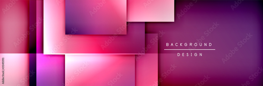 Square shapes composition geometric abstract background. 3D shadow effects and fluid gradients. Modern overlapping forms Square shapes composition geometric abstract background. 3D shadow effects and fluid gradients. Modern overlapping forms