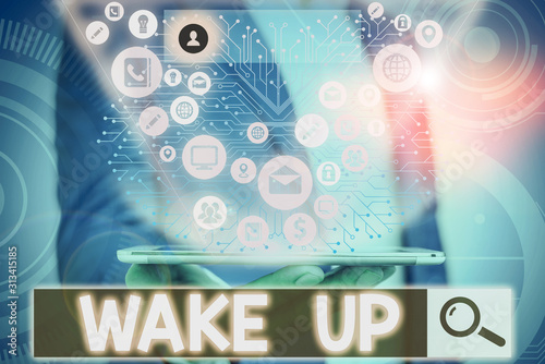 Фотография Conceptual hand writing showing Wake Up