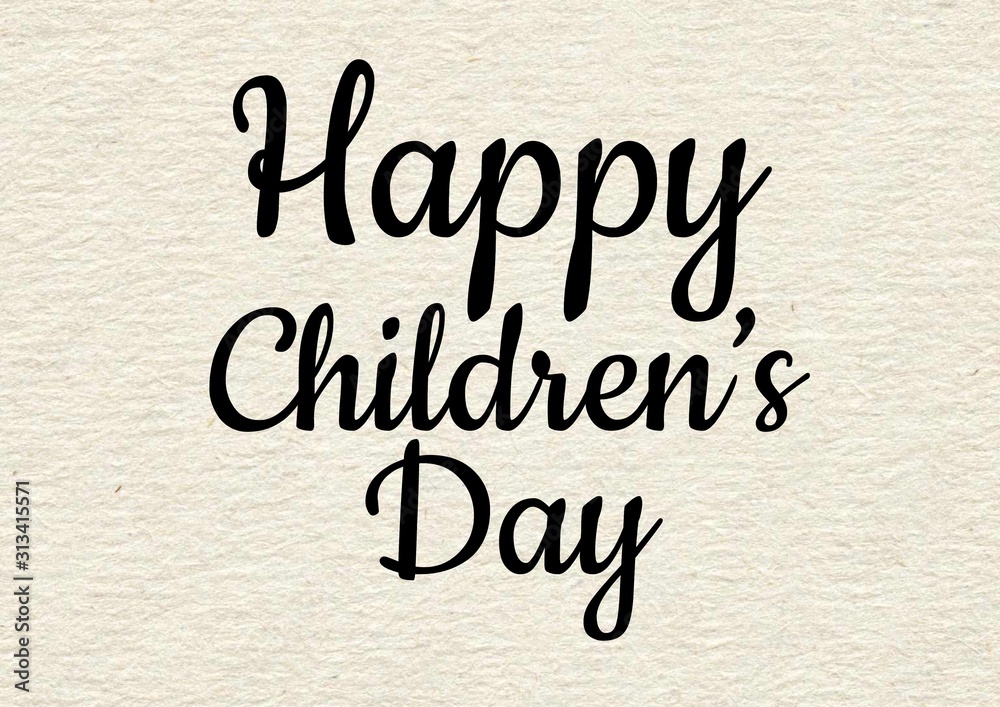 Happy children’s day, text design. Typography poster