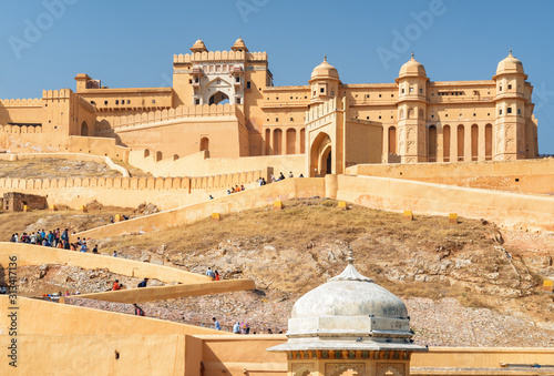 Gorgeous view of the Amer Fort and Palace, Jaipur, India photo