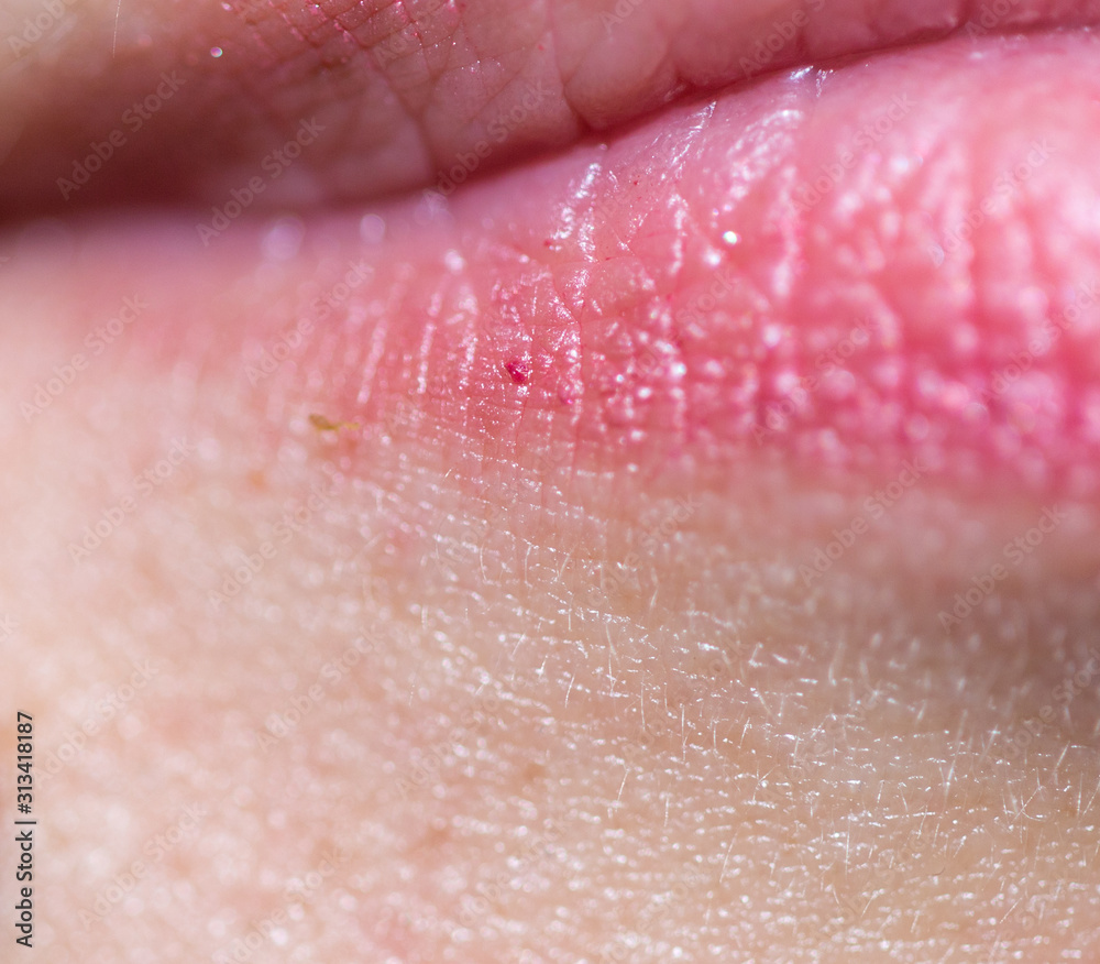 Fototapeta premium beautiful, female, red lips close-up