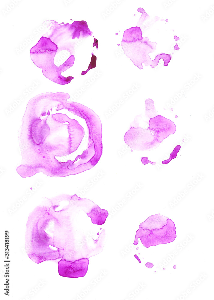 Naklejka set of pink flowers