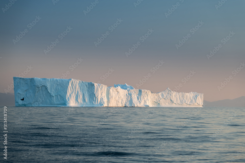 Beautiful landscape with large icebergs 