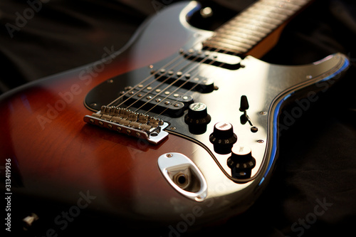 Electric guitar, close up volume controls