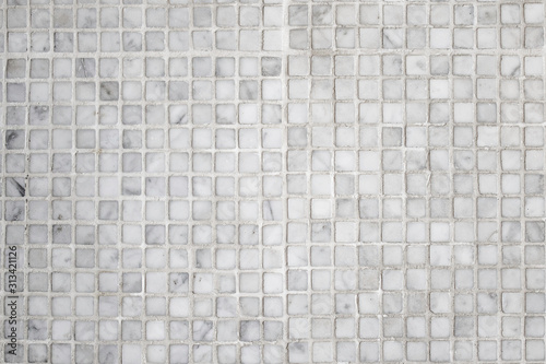 White square mosaic tiles texture 