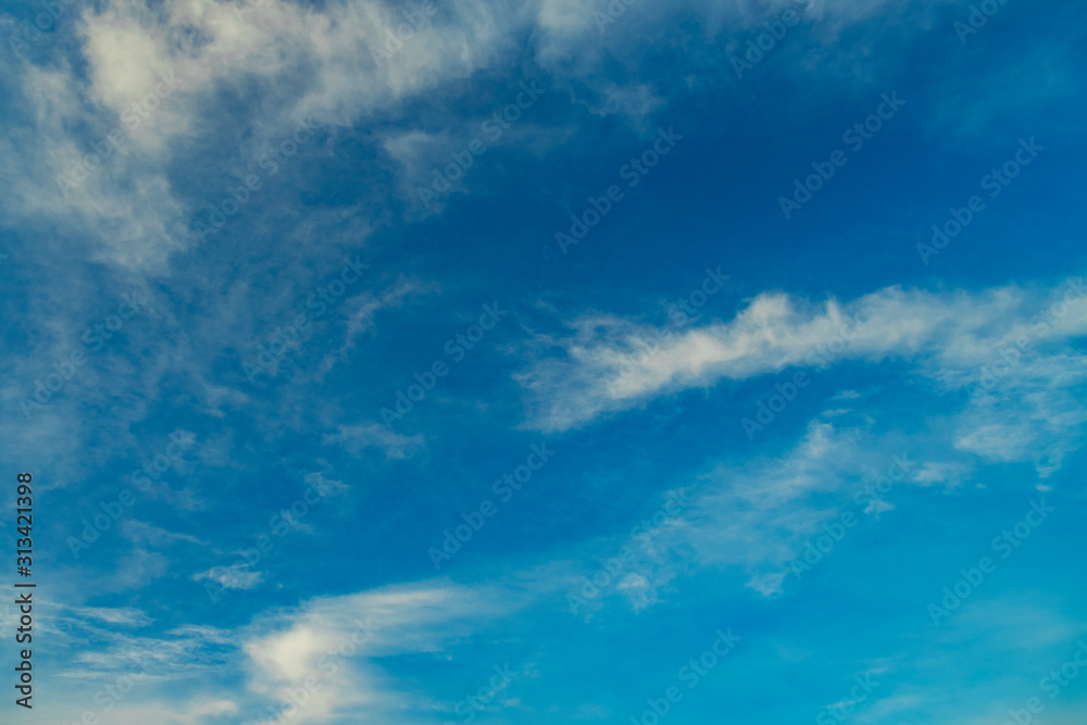 blue sky white clouds nature background view empty copy space for your text