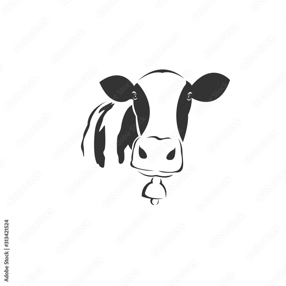 Vector image of an cow black and white. design style. animal. art. symbol. logo. Illustrator. on white background. Mammals Vector image of an cow black and white. design style. animal. art. symbol. logo. Illustrator. on white background. Mammals