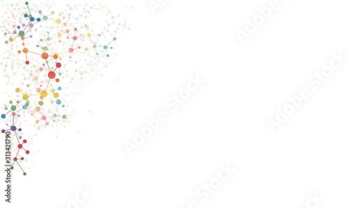 Atom and molecule structure science background. Chemical technology concept.