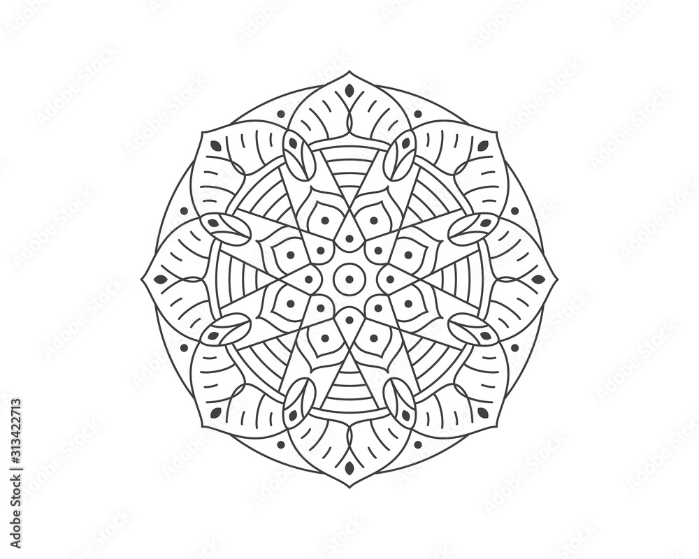 Simple Mandala Vector Design Template 008