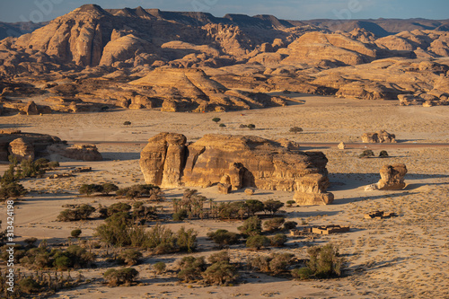 Desert Outcrop around Mada'in Saleh Hejaz region in Al Ula, Saudi Arabia photo
