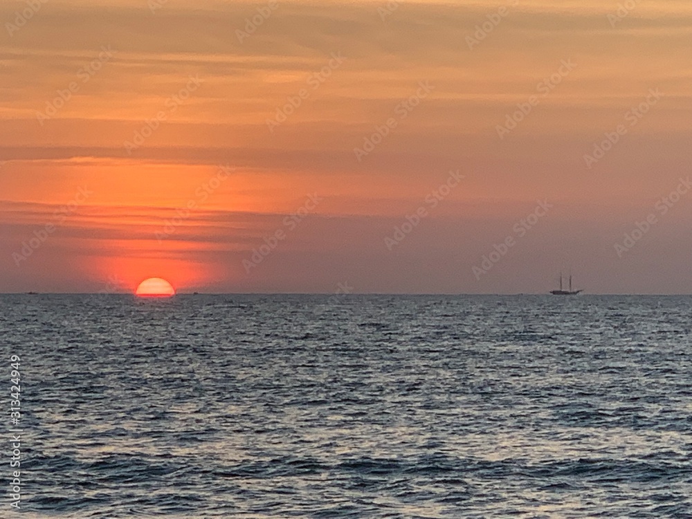 Sunset over the sea