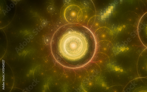 digital generated image in the form of abstract geometric shapes of various shades and colors for use in web design and computer graphics