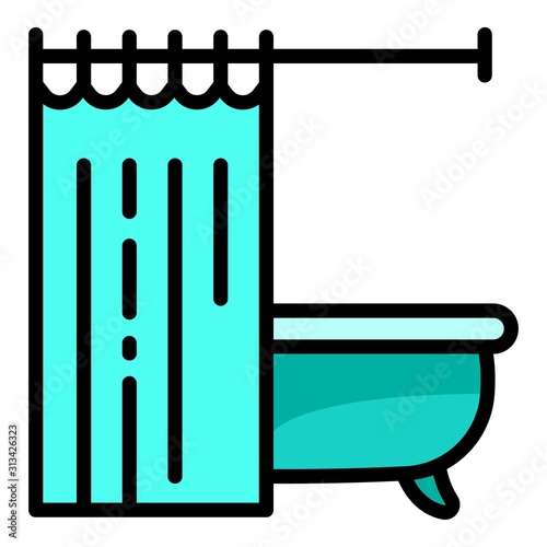 Vintage bathtub icon. Outline vintage bathtub vector icon for web design isolated on white background