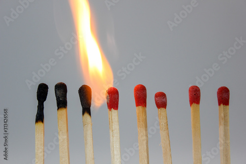 match on fire