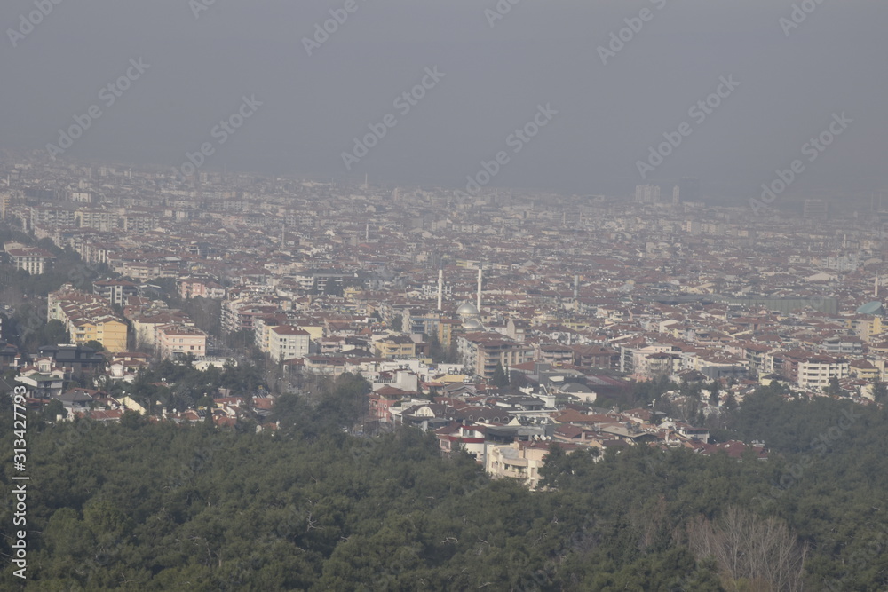 Obraz premium aerial view of Denizli city