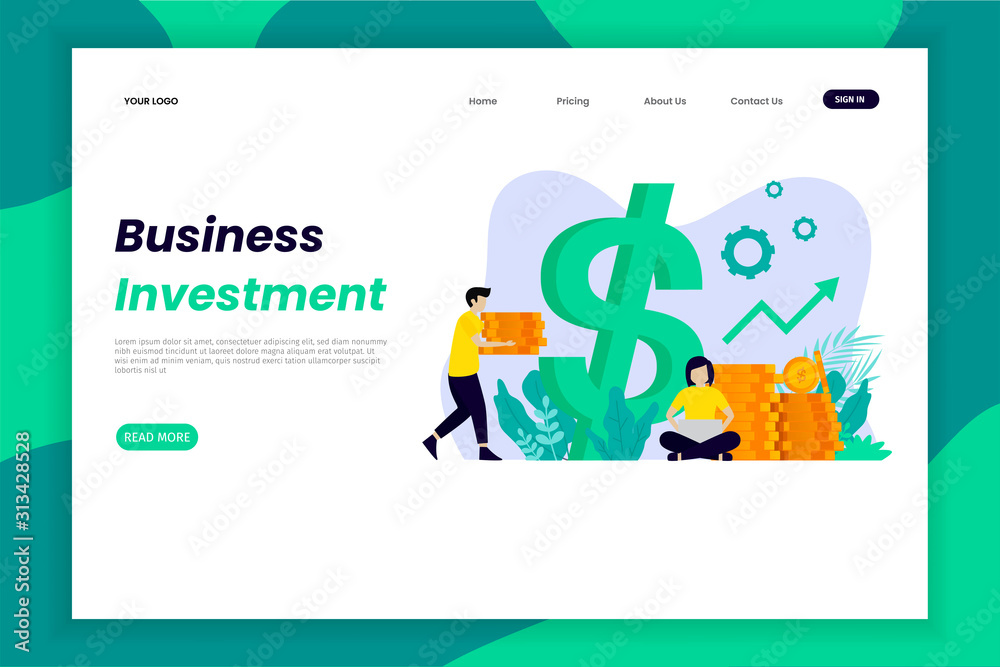 Innovation Investment landing page. This design can be used for websites, landing pages, UI, mobile applications, posters, banners