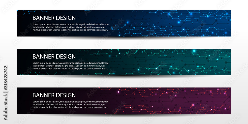 Abstract vector banners with technology background / design templates / future Poster template design. Technology and business template. Vector illustration