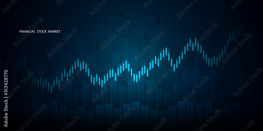 Stock market or forex trading graph in graphic concept suitable for financial investment or economic business idea design. Vector illustration