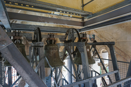 Bells installed on the bell tower of the Split Palace