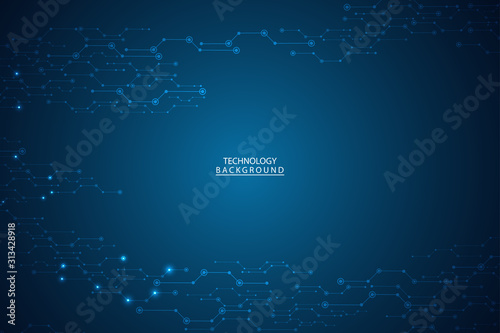 Abstract technology background Hi-tech communication concept futuristic digital innovation background for global web, connection,Circuit board, science. Vector illustration