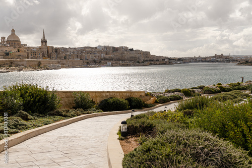 Old town of Valletta from Sliema, Malta