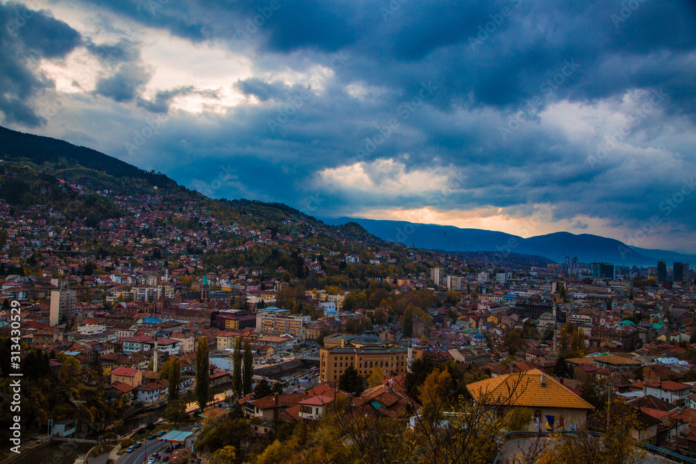 View of the old town of Sarajevo,Bosni anad Herzegovina.