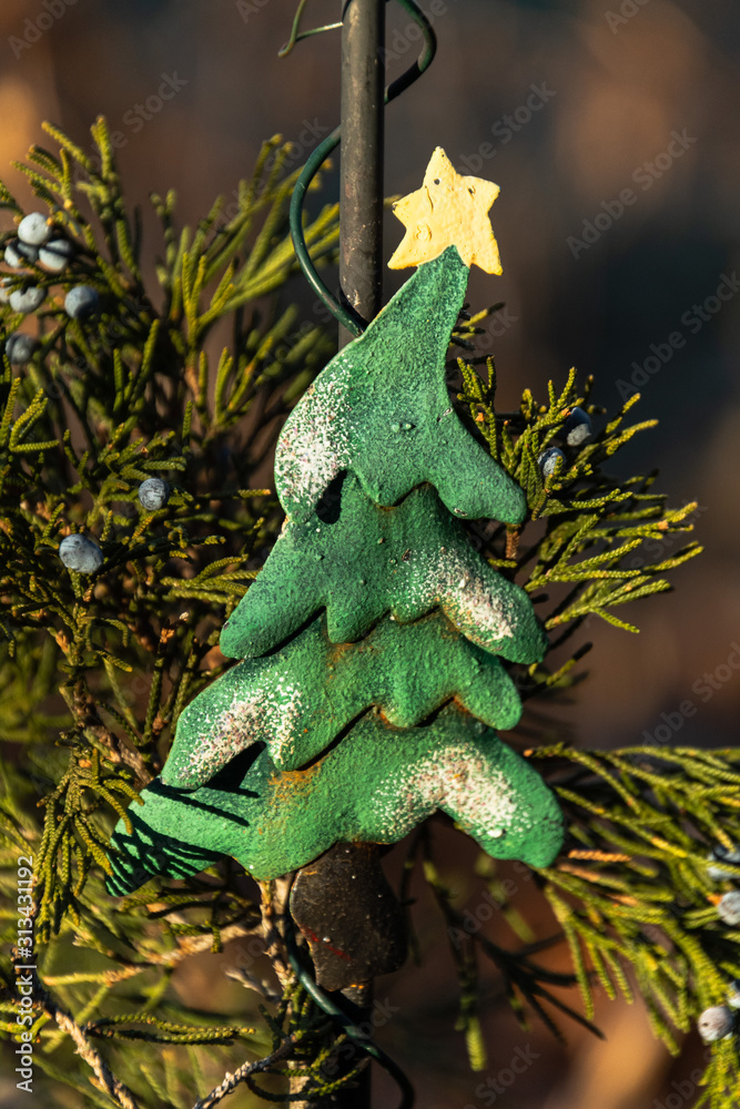 Christmas tree in the garden Christmas tree in the garden