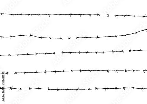 silhouette barbed wire background
