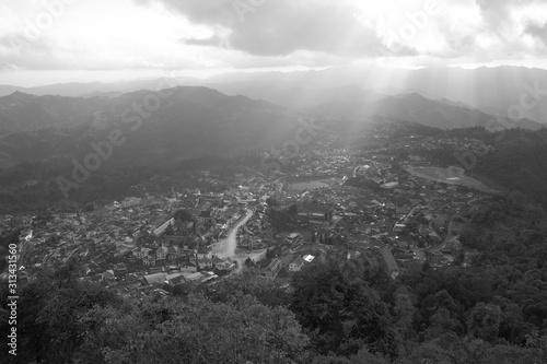 Urban on the mountain in the countryside of laos.