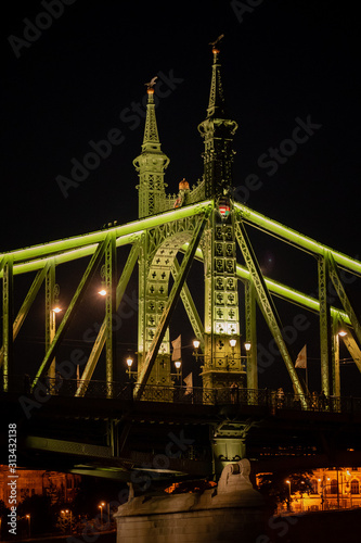Photography Budapest Hungary Bridge at Night