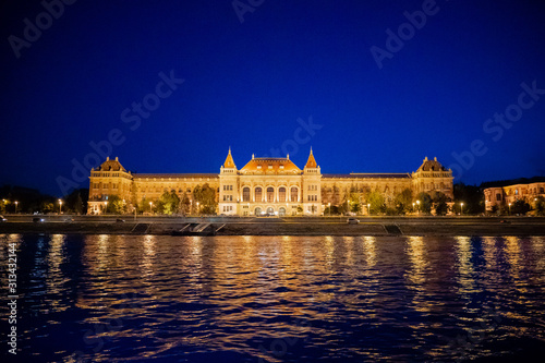 Budapest Hungary Basilica Building at Night