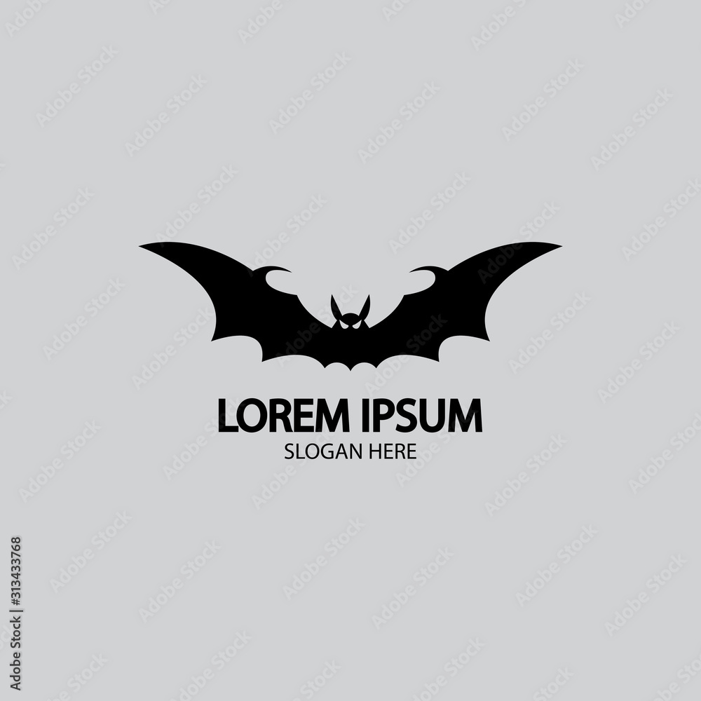 bat vector icon logo template
