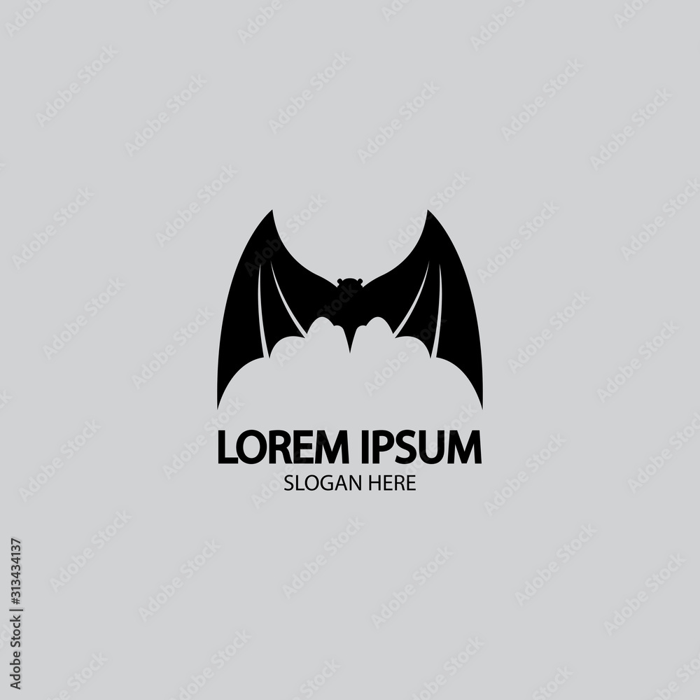 bat vector icon logo template