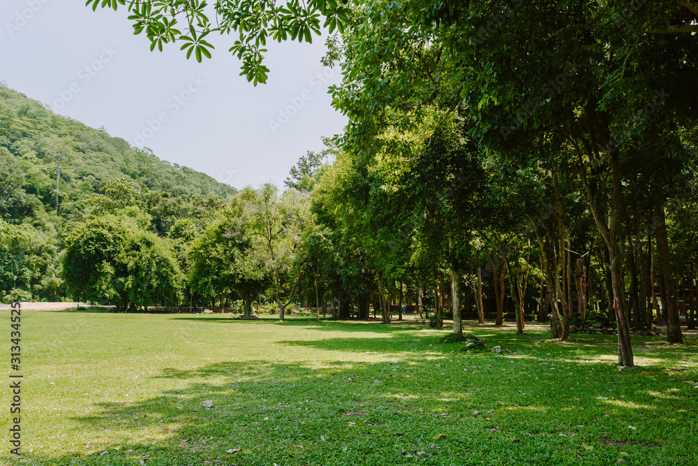 Camping zone along site the lake at Namtok Samlan National Park in Saraburi Thailand Camping zone along site the lake at Namtok Samlan National Park in Saraburi Thailand