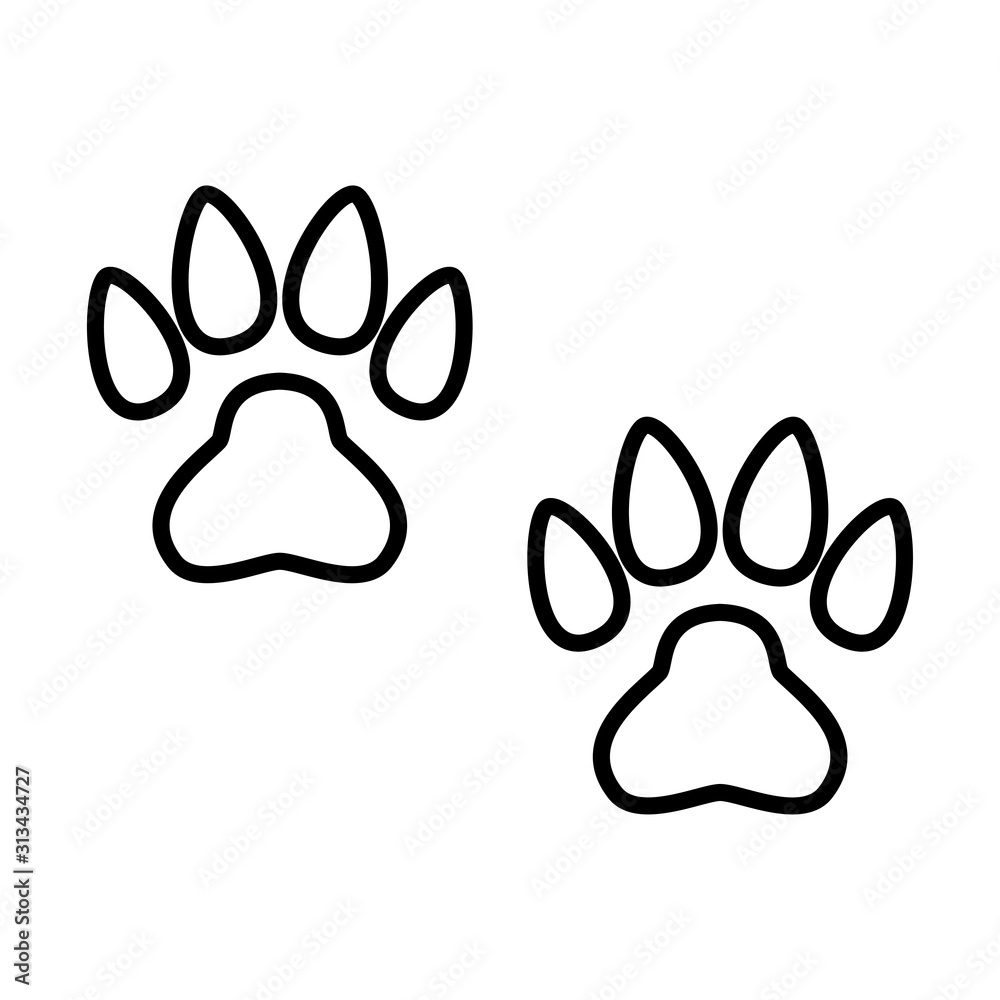 Paw dog icon vector simple design
