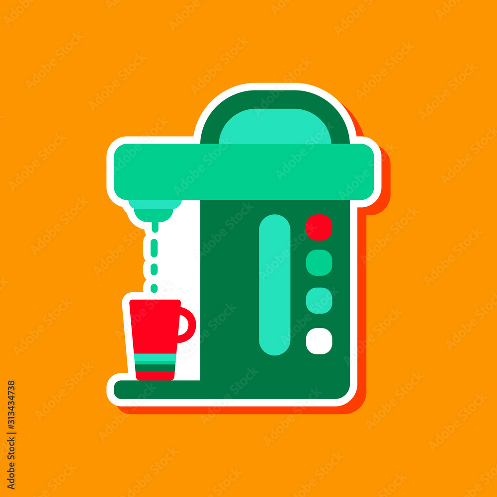 paper sticker on stylish background coffee electronic machine paper sticker on stylish background coffee electronic machine