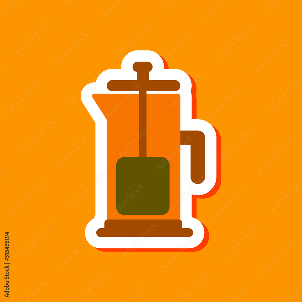 paper sticker on stylish background coffee maker paper sticker on stylish background coffee maker