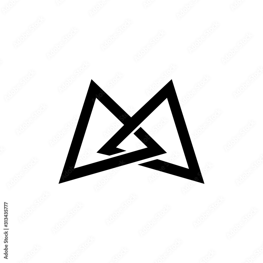 Abstract Mountain Logo. Top of the mountain in the form of letter M. Abstract Mountain Logo. Top of the mountain in the form of letter M.