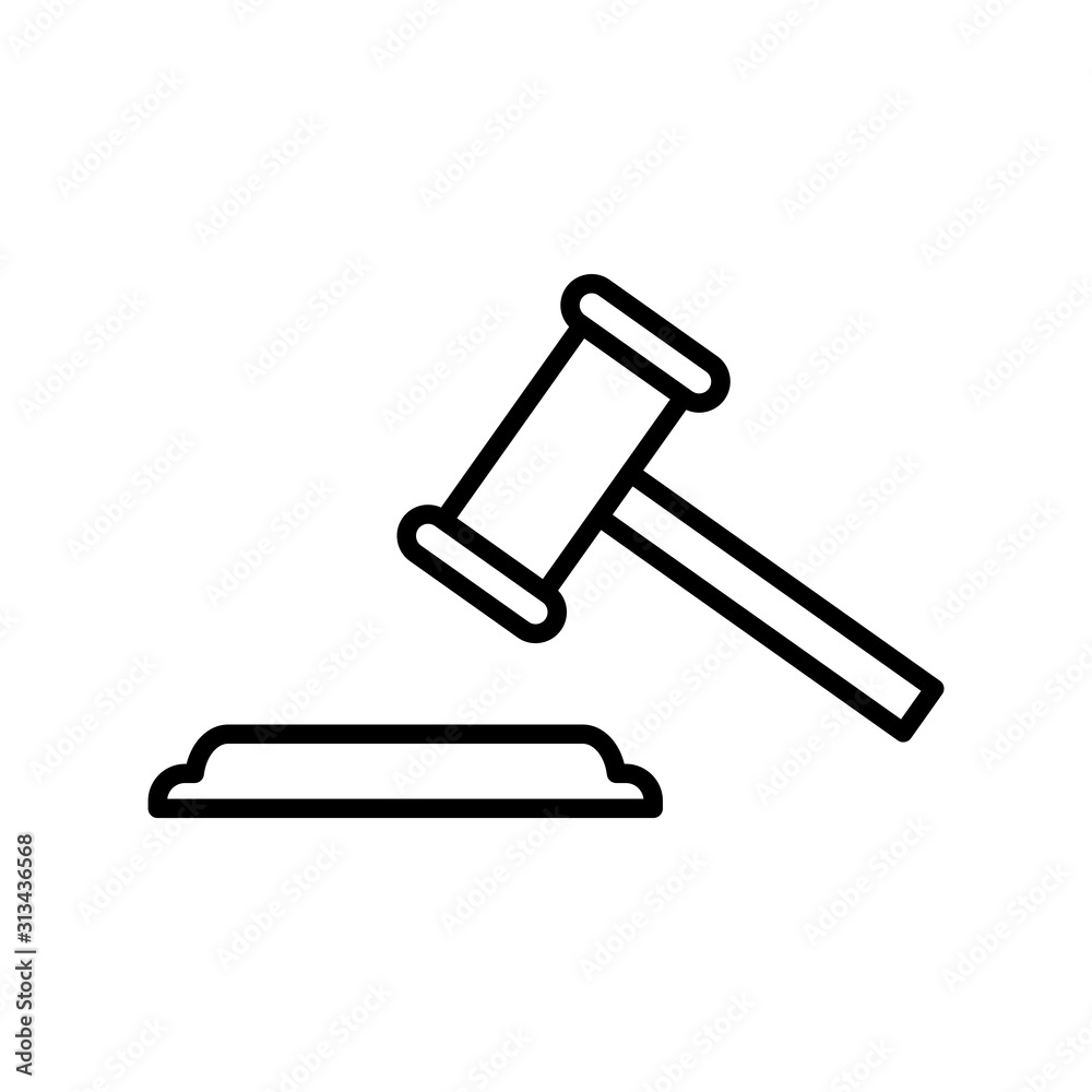 Judge gavel icon vector simple design Judge gavel icon vector simple design