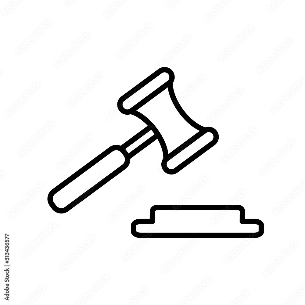 Judge gavel icon vector simple design