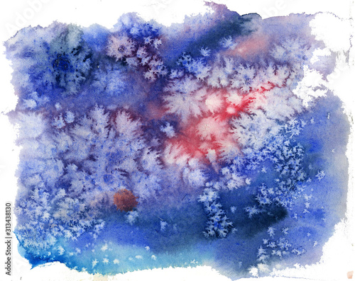 Abstract watercolor background. Colorful watercolor spots are brush painted.