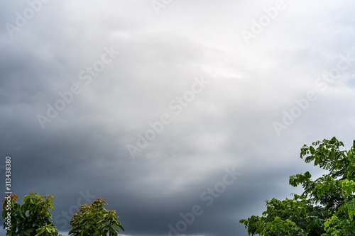 Dark clouds sky before storm. © tienuskin