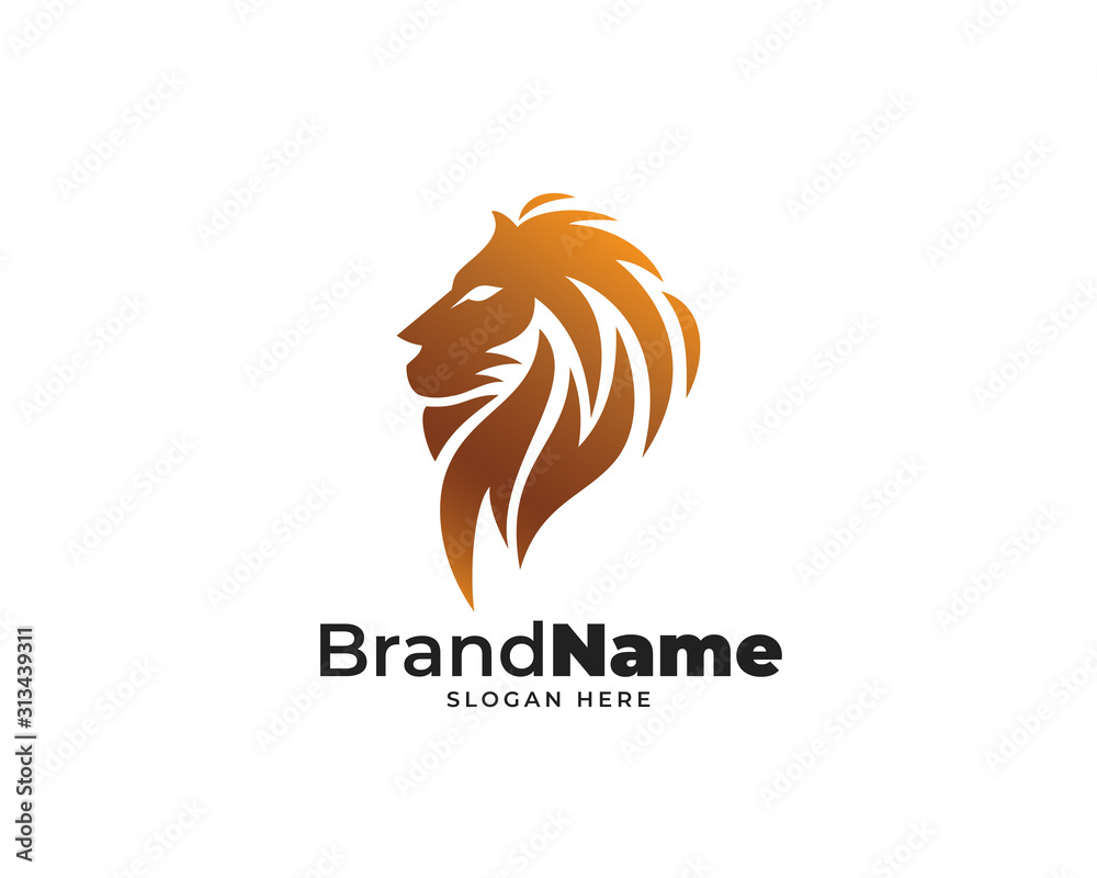 lion head logo design vector