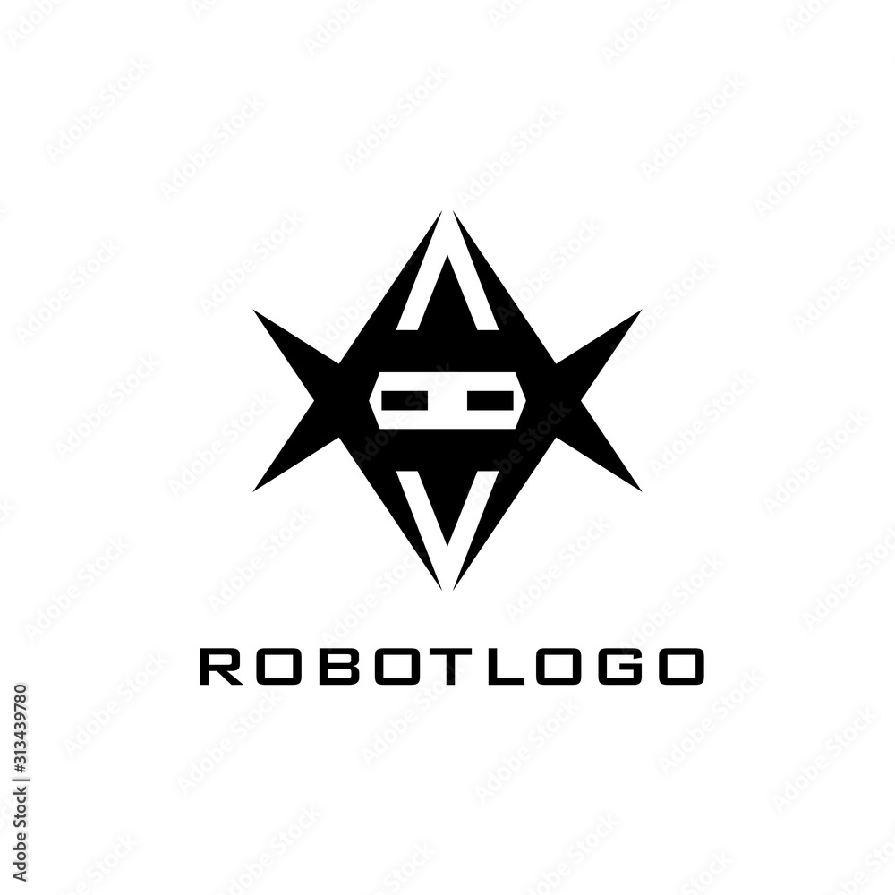 icon robot abstract, concept illustration in flat style design. icon robot abstract, concept illustration in flat style design.