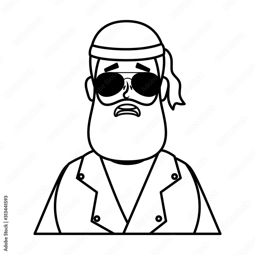 motorcyclist man with beard avatar character motorcyclist man with beard avatar character