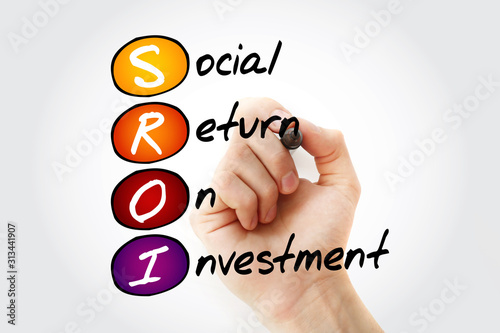 SROI - Social Return On Investment acronym with marker, business concept background photo