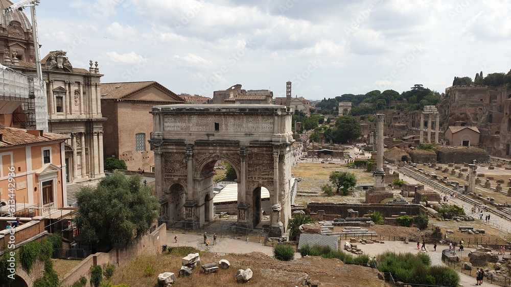 ruins of roman forum in rome italy