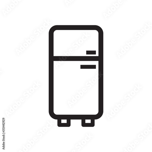 Refrigerator icon vector in white background