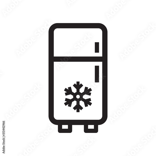 Refrigerator icon vector in white background